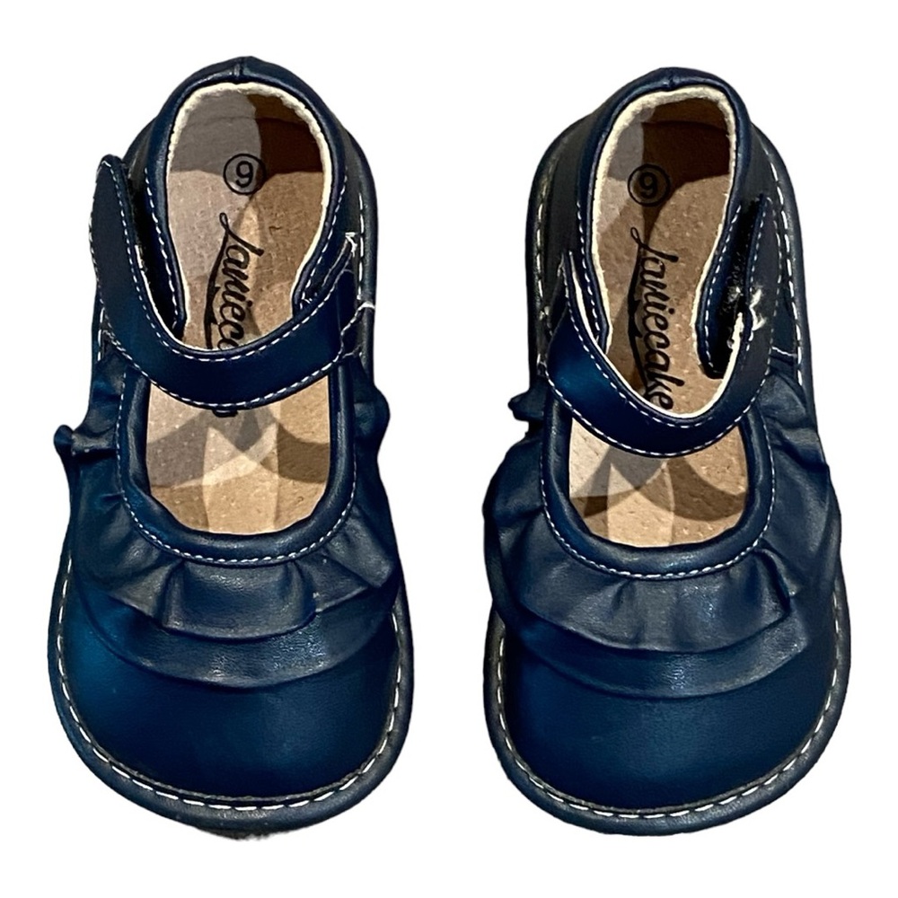 Laniecakes Ruffle Mary Janes navy blue